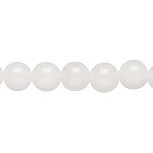 Snow quartz 1pkg1, round bead 15 inch 7-9mm