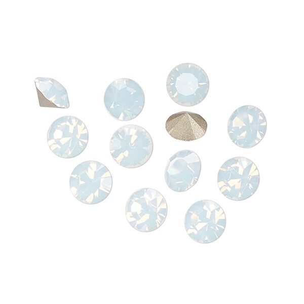 Chaton 144pk white opal foil back, Preciosa MAXIMA Czech crystal rhinestone 6.14-6.32mm 15-cut faceted round SS29 image number 0
