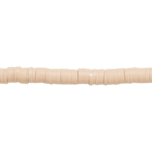 Bead, polymer clay, opaque beige, 4x1mm heishi. Sold per pkg of (2) 15-1/2" to 16" strands. image number 0