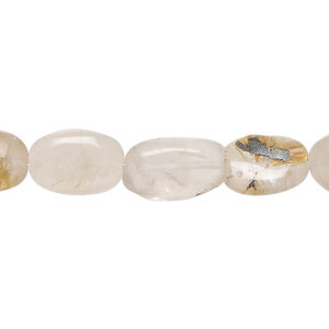 Golden rutilated quartz 1pkg1, hand-cut nugget bead natural, 13 inch small to medium