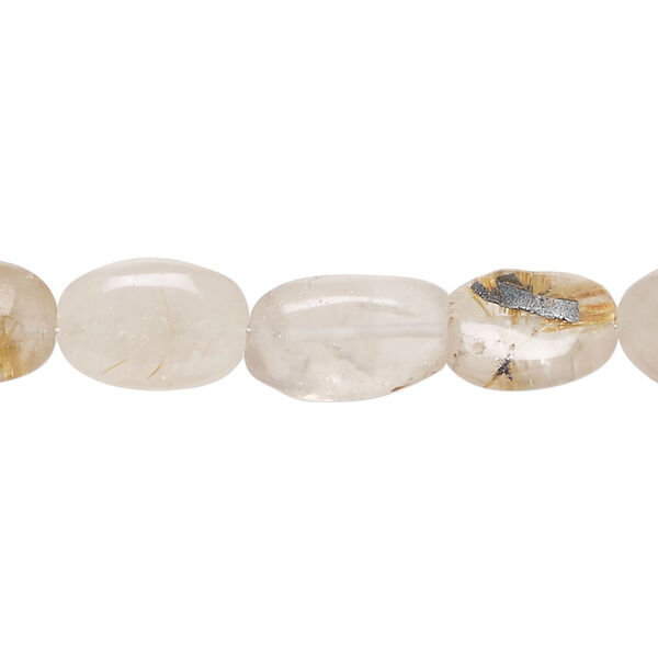 Golden rutilated quartz 1pkg1, hand-cut nugget bead natural, 13 inch small to medium image number 0