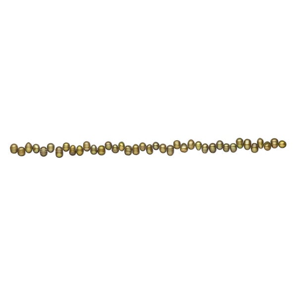 Freshwater pearl 1pkg1, top-drilled rice, 14 inch golden olive 7x6mm-11x6mm cultured image number 1