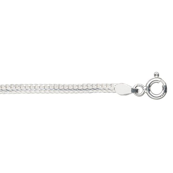Chain, sterling silver, 2.3mm hammered foxtail, 24 inches. Sold individually. image number 0