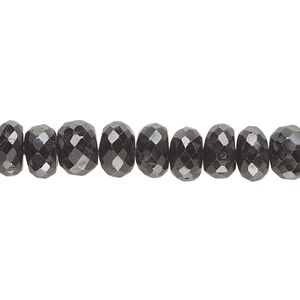 Black spinel 1pkg1, hand-cut faceted rondelle bead natural 15 inch 8x5mm-10x6mm