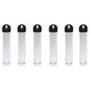 Vial, acrylic, clear and black, 4 x 3/4 inches with twist-off cap. Sold per pkg of 6. image number 1