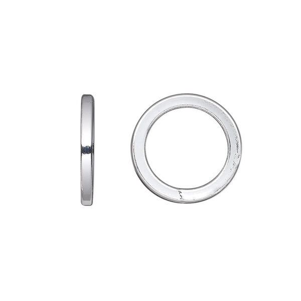 Jump ring, sterling silver, 16mm soldered round square wire, 12mm inside diameter, 13 gauge. Sold per pkg of 2. image number 0