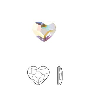 Flat back 144pk crystal AB foil back, Preciosa MAXIMA Czech crystal rhinestone 10mm heart
