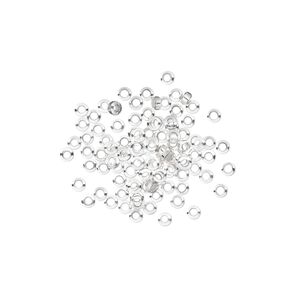 Bead, silver-finished brass, 2x1mm micro rondelle. Sold per pkg of 1000.