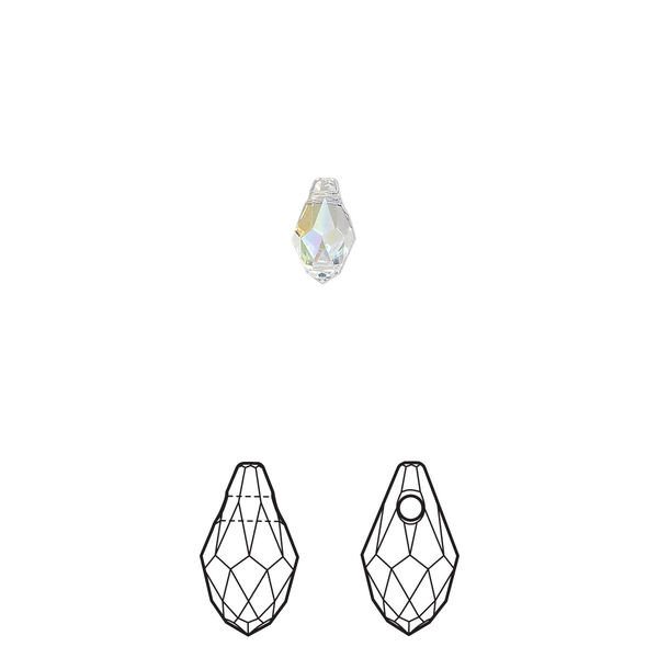 Briolette 4pk crystal AB, Crystal Passions® 7x4mm pendant drop 6007 image number 0
