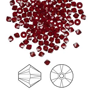 Bead 144pk Siam, Crystal Passions® 3mm bicone 5328