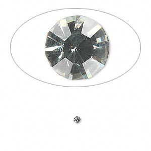 Chaton, glass rhinestone, black diamond, foil back, 1.9-2.0mm faceted round, PP13. Sold per pkg of 72.