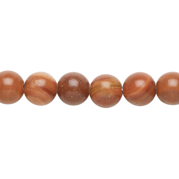 Bead, red "malachite" (marble) (natural), 8mm round, B grade, Mohs hardness 3. Sold per 15-1/2" to 16" strand. image number 0