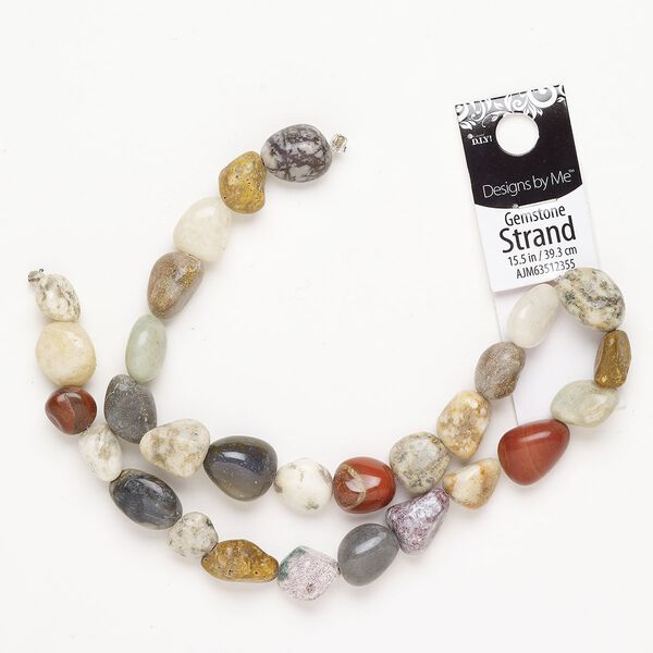 Bead 1pkg1 multi-gemstone, medium nugget, 15 inch mix natural image number 0