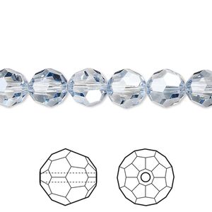 Bead 288pk crystal blue shade, Swarovski® 8mm round 5000