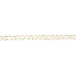 Bead, Czech glass druk, transparent lemon yellow, 3mm round with 0.7-0.8mm hole. Sold per 15-1/2" to 16" strand.