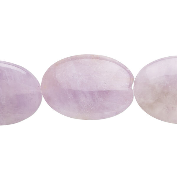Bead, banded amethyst (natural), 25x18mm oval, B grade, Mohs hardness 7. Sold per 15-1/2" to 16" strand. image number 0