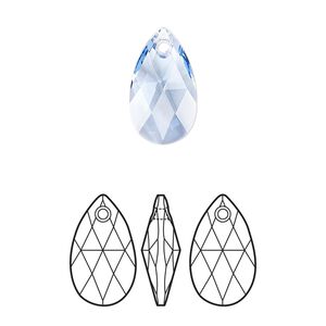 Drop 144pk light sapphire, Swarovski® 16x9mm pendant pear 6106