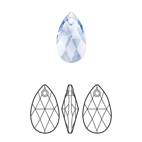 Drop 144pk light sapphire, Swarovski® 16x9mm pendant pear 6106 image number 0