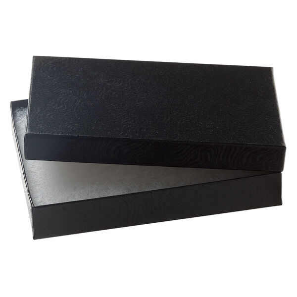 Paper / "cotton" (polyester) 1pkg4, rectangle box / swirl design black 5.25x3.75x.88 inch image number 0