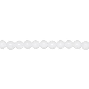 Snow quartz 1pkg1, round bead natural 15.5-16 inch 4mm