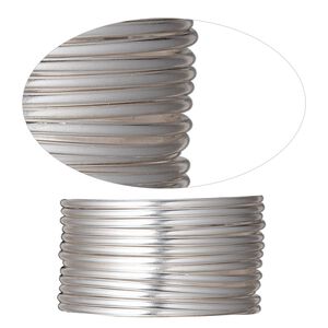 Wire, sterling silver-filled, half-hard, round, 14 gauge. Sold per pkg of 25 feet.