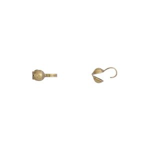 Bead tip, antique gold-plated brass, 6x3mm bottom clamp-on with open loop. Sold per pkg of 100.