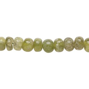 Vesuvianite 1pkg1, hand-cut rondelle bead natural 14 inch 6x4mm-8x5mm