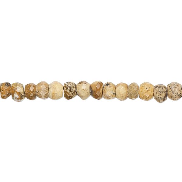 Picture jasper 1pkg1, hand-cut faceted rondelle bead natural 10 inch 4x2mm-5x4mm image number 0