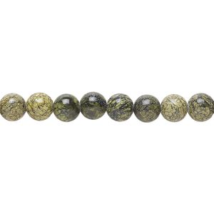 Russian serpentine 1pkg1, round bead natural 15.5-16 inch 6mm