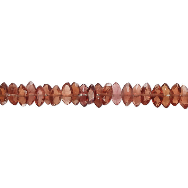 Bead, garnet and rhodolite garnet (natural), 5x3mm-7x4mm hand-cut faceted puffed marquise, B grade, Mohs hardness 7 to 7-1/2. Sold per 8-inch strand, approximately 85 beads. image number 0