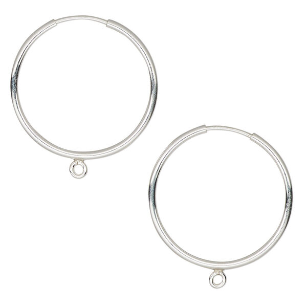 Earring hoop 1pkg2 sterling silver, 20mm / endless / closed loop, 21 gauge 1 pair image number 0