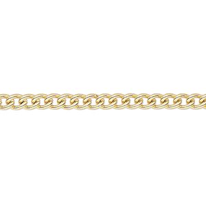 Chain 1pkg1 gold-plated curb, 3.2mm, steel 5 foot unfinished