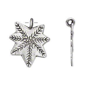 Charm, Hill Tribes, antiqued silver-plated brass, 20x18mm single-sided textured Japanese maple leaf. Sold per pkg of 2.