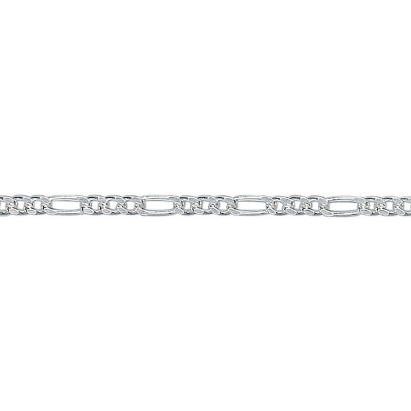 Chain, sterling silver, 2mm Figaro. Sold per 50-foot spool. image number 0