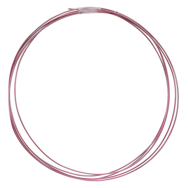 Wire, anodized niobium, pink, half-hard, round, 20 gauge. Sold pkg of 5 feet. image number 0