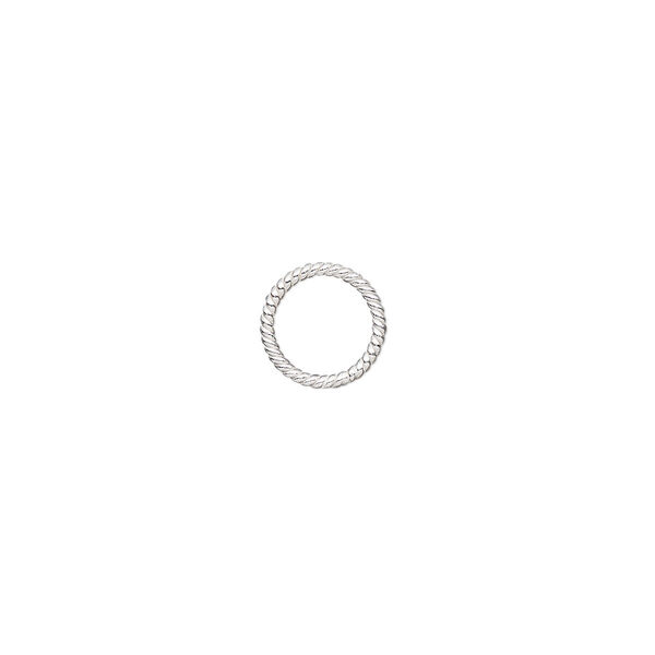Jump ring, sterling silver, 9mm soldered twisted round, 7mm inside diameter, 18 gauge. Sold per pkg of 2. image number 0
