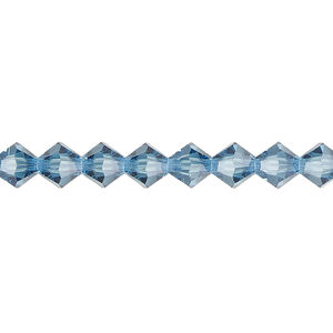 Bead 1pkg24 Malibu blue, Preciosa Czech crystal, 6mm bicone