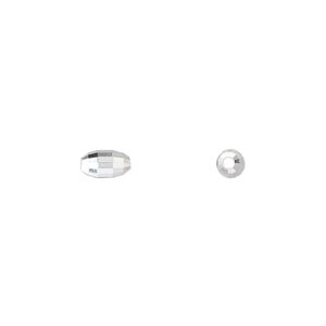 Bead, sterling silver, 7x4mm mirror oval. Sold per pkg of 2.