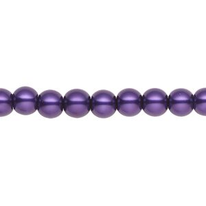 Pearl 2pk purple, Celestial Crystal® 6mm round 15.5-16 inch