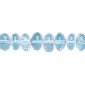 Sky blue topaz 1pkg1, hand-cut rondelle bead 8 inch graduated 8x5mm-10x6mm