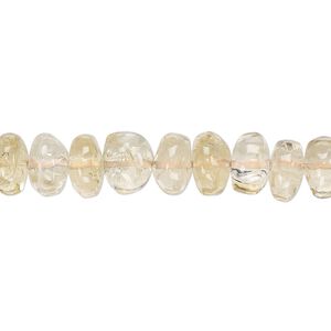 Citrine 1pkg1, hand-cut rondelle bead 13 inch 8x3mm-10x6mm