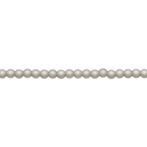 Bead, glass, translucent matte grey AB, 2.5mm round. Sold per 15-1/2 to 16-inch strand. image number 0