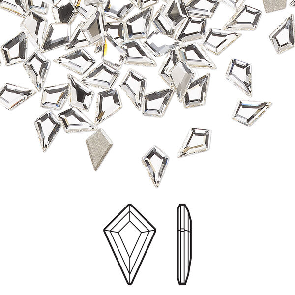 Flat back 24pk crystal foil back, Crystal Passions® 6.4x4.2mm kite 2771 image number 0