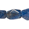 Bead, blueberry "quartz" glass (manmade) 1pkg1, 15x9mm-23x14mm 4-sided rectangle, 15 inches. image number 0