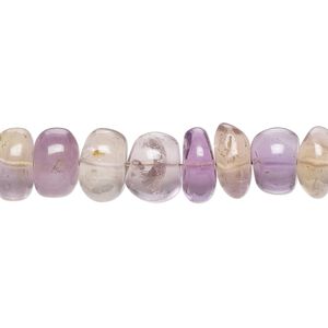 Amethyst / ametrine 1pkg1, hand-cut rondelle bead 8 inch 9x4mm-10x8mm