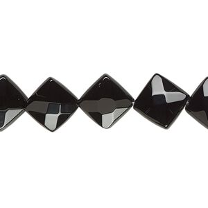 Black onyx 1pkg1, faceted diamond bead 15.5-16 inch 12mm