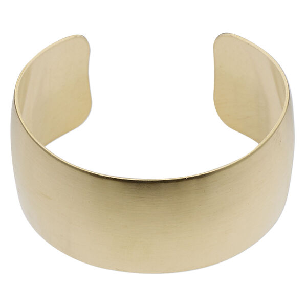 Bracelet, cuff, raw brass, 1-1/8-inch wide, domed, adjustable from 6-1/2 to 7-inches. Sold individually. image number 0