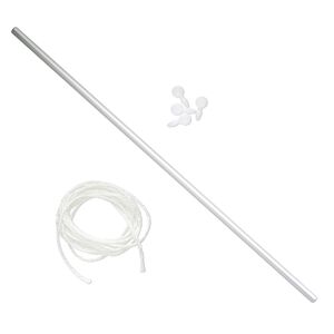Warp, 1pkg1, Mirrix, aluminum / plastic / texsolv nylon cord, white, 22 inches with (4) 25x11.5mm pegs.