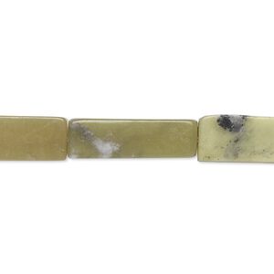 Olive new "jade" 1pkg1, square tube bead natural 15 inch 20x6mm-21x7mm