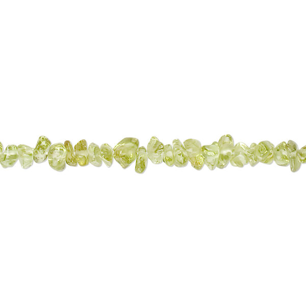 Bead, peridot (natural), mini chip, Mohs hardness 6-1/2 to 7. Sold per 18-inch strand. image number 0